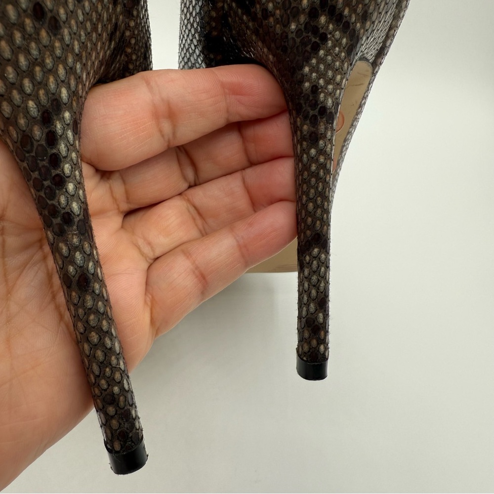 Steve Madden Snakeskin Pumps Cap Toe Pointy Stiletto Heels 6.5 - Picture 9 of 16